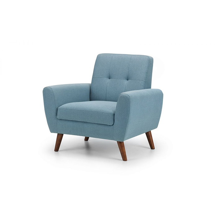 Monza Blue Fabric Retro Armchair
